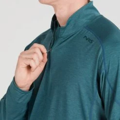 NRS Silkweight Baja Sun Shirt - Men's -Western Mountaineering shop 10009 04 Mediterranea Model Zipper 092121 2000x2000 RSZ 38071.1647988270