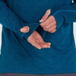 NRS Silkweight Hoodie - Men's -Western Mountaineering shop 10139 05 Poseidon Model Detail 100621 2000x2000 rsz 15781.1647976485