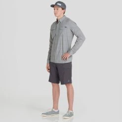NRS Guide Short - Men's -Western Mountaineering shop 10145 03 DarkShadow Model Front 102021 2000x2000 rsz 81601.1677177775