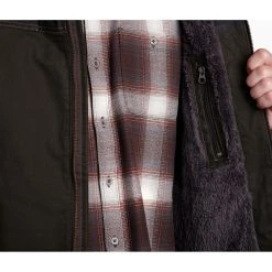 KUHL Law Fleece Lined Hoody - Men's (Fall 2022) -Western Mountaineering shop 7363 Law Fleece Lined Hoody Espresso Detail 4 rsz 48127.1668034006