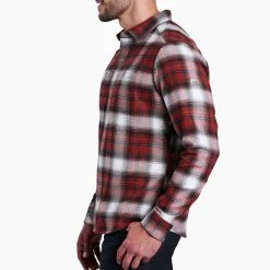 KUHL Law Flannel Long Sleeve - Men's (Fall 2022) -Western Mountaineering shop 7373 Law Flannel LS Oxblood Side rsz 14825.1676589436