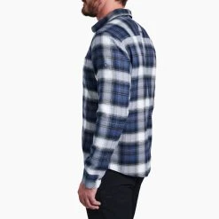 KUHL Law Flannel Long Sleeve - Men's (Fall 2022) -Western Mountaineering shop 7373 Law Flannel LS Stellar Blue Side rsz 76854.1668031801