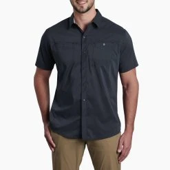 KUHL Stealth Short Sleeve - Men's -Western Mountaineering shop 7453 Stealth Blackout Front rsz 39311.1658254868