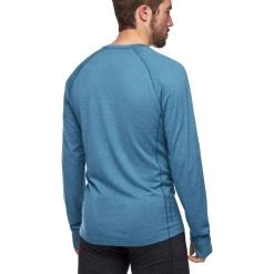 Black Diamond Solution 150 Merino Baselayer Crew - Men's -Western Mountaineering shop 760020 4002 msolution150merinobasecrw astralblue om back 19391.1626822920