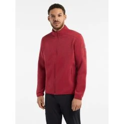 Arc'teryx Covert Cardigan - Men's (Fall 2022) -Western Mountaineering shop Covert Cardigan Bordeaux Heather Front View rsz 72908.1671052278.1280.1280 42884.1675356047