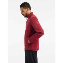 Arc'teryx Covert Cardigan - Men's -Western Mountaineering shop Covert Cardigan Bordeaux Heather Side View Left rsz 57900.1672788141