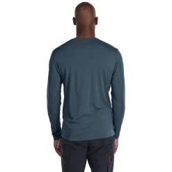 Rab Syncrino Base Long Sleeve Tee - Men's -Western Mountaineering shop Rab Syncrino Base LS Tee OrionBlue QBL 32 ORB DETAIL5 rsz 47168.1660243684