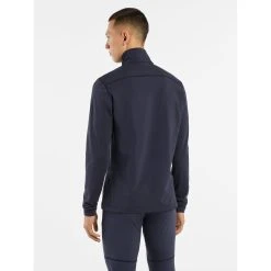 Arc'teryx Rho LT Zip Neck - Men's -Western Mountaineering shop Rho LT Zip Neck Black Sapphire Back View rsz 05402.1674262084