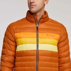 Cotopaxi Fuego Down Jacket - Men's -Western Mountaineering shop S23 M Fuego Down Jacket Mezcal Flame Stripes 5 00333.1674000237
