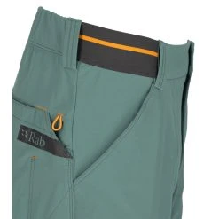 Rab Venant Shorts - Men's (Fall 2022) -Western Mountaineering shop Venant Shorts GreenDusk QFV 24 GRD DETAIL2 rsz 02714.1675298911