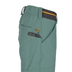 Rab Venant Shorts - Men's (Fall 2022) -Western Mountaineering shop Venant Shorts GreenDusk QFV 24 GRD DETAIL3 rsz 88141.1675298912