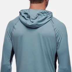 Black Diamond Alpenglow Pro Hoody - Men's -Western Mountaineering shop m alpenglow pro storm blue hood detail rsz 52090.1675370955