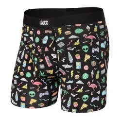 Saxx Daytripper Boxer Fly - Men's -Western Mountaineering shop sxbb11f fbb 1form f sp22 FUN BITS BLACK rsz 97121.1658356168