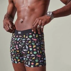 Saxx Daytripper Boxer Fly - Men's -Western Mountaineering shop sxbb11f fbb da d 2 FUN BITS BLACK rsz 36329.1657575900